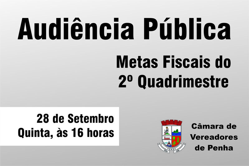 Audiência pública avalia cumprimento das metas fiscais do 2º Quadrimestre de 2023 Audiência pública avalia cumprimento das metas fiscais do 2º Quadrimestre de 2023