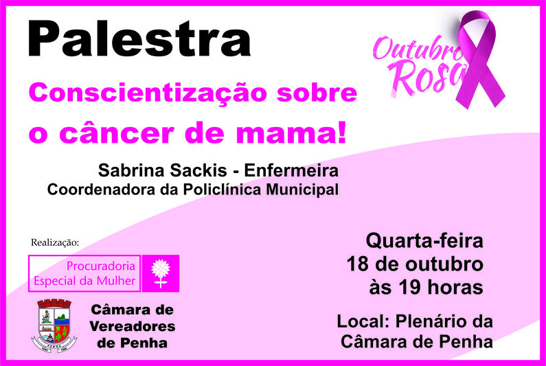 Procuradoria da Mulher realiza palestra sobre prevenção ao câncer de mama Procuradoria da Mulher realiza palestra sobre prevenção ao câncer de mama