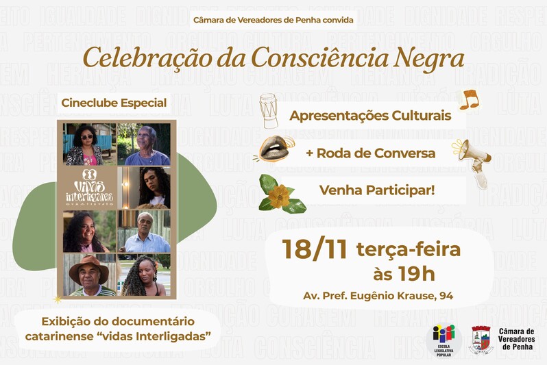 Câmara de Penha realiza evento alusivo ao Mês da Consciência Negra