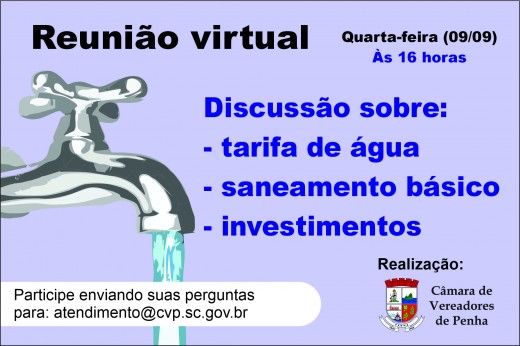 Legislativo vai discutir a revisão na tarifa de água e investimentos em saneamento básico