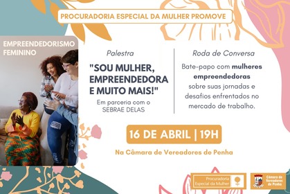 Câmara de Penha realiza palestra e roda de conversa sobre empreendedorismo feminino