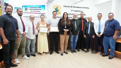 Quarta Reunião Ordinária do ano tem aprovação de projetos e Moção de Aplausos a casal de empreendedores de Penha