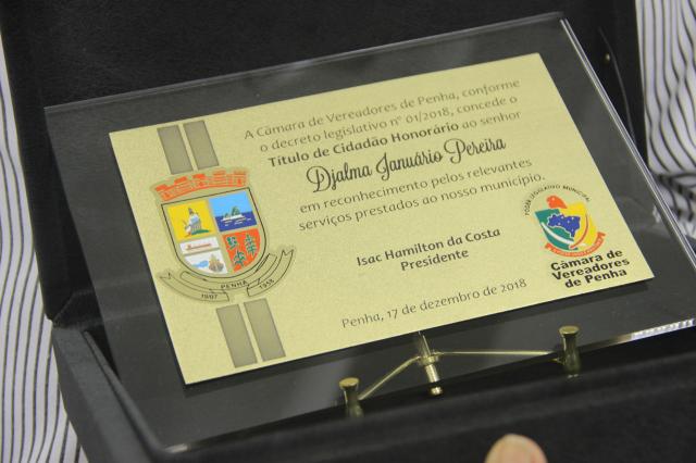 Solenidade: Outorga do Título de Cidadão Honorário a Djalma Januário Pereira (Seu Baiano) 17/12/2018